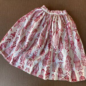 50s novelty full swing skirt Junior House Milwaukee Women of the World print 22"